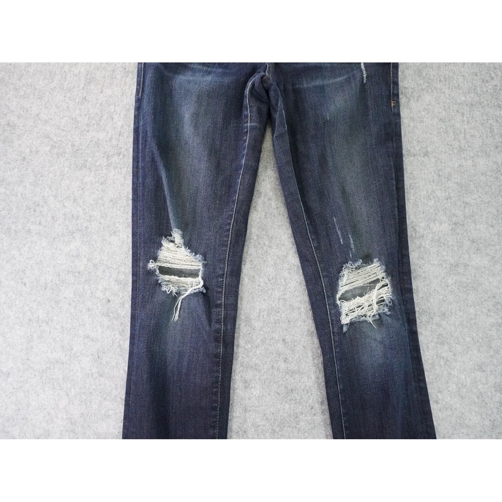 Frame Jeans Womens 26‎ Blue Distressed Le Skinny De Jeanne Dark Wash Denim - Picture 2 of 13
